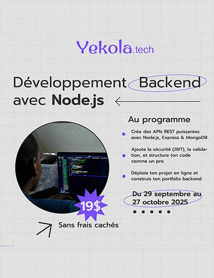 Formation : Développement Backend Moderne avec Node.js